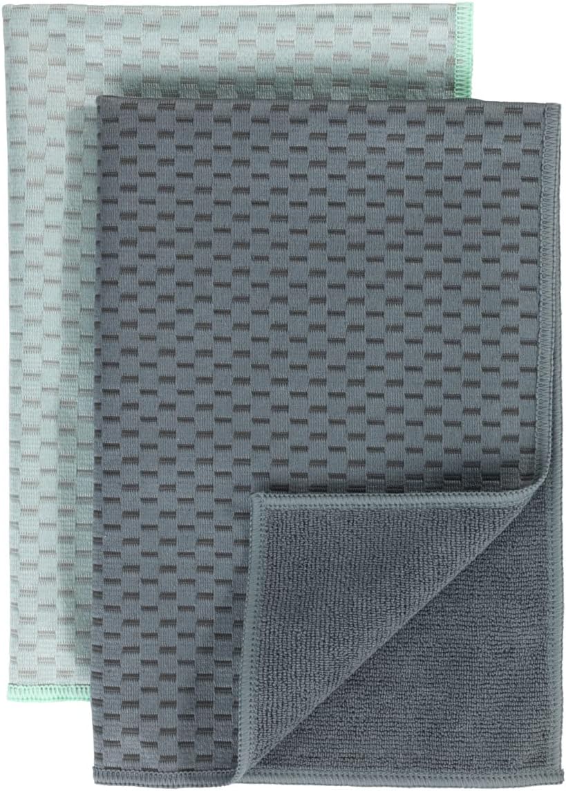 WENKO Mikrofaser Geschirrtücher Miko 2er Set, 2 Handtücher, Polyester, Grau, 40 x 0 x 60 cm, 5474110