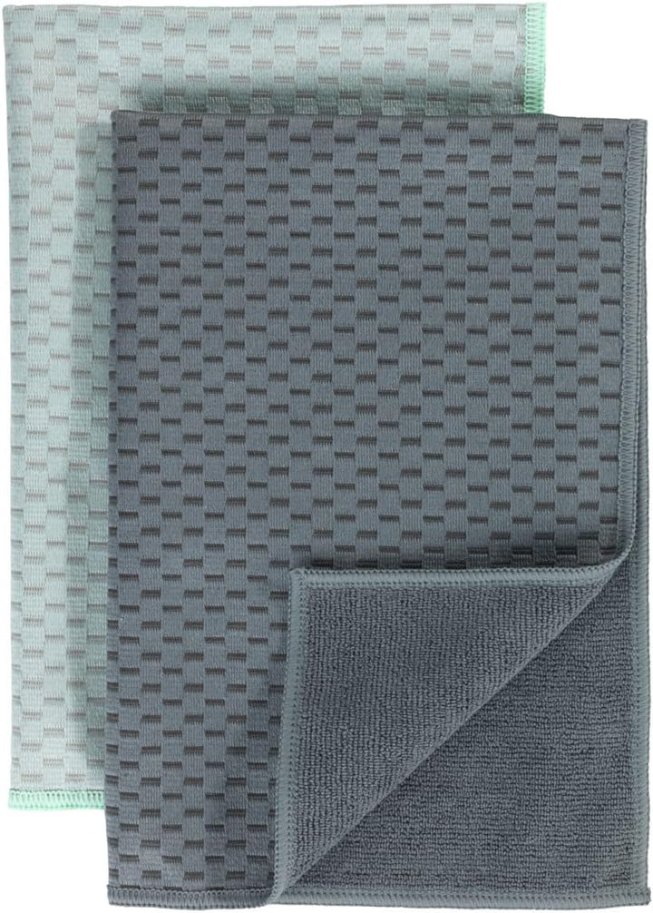 WENKO Mikrofaser Geschirrtücher Miko 2er Set, 2 Handtücher, Polyester, Grau, 40 x 0 x 60 cm, 5474110