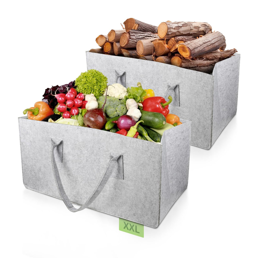 EFUTURETIME 2 Stück Filztaschen, 61*32*32cm, Filztasche Shopper Gross mit Henkel, Tasche aus Filz Fa