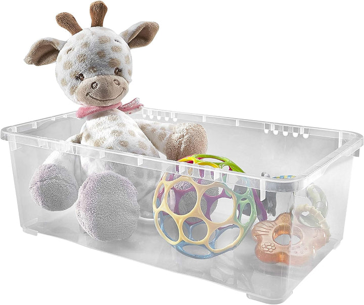 10 er Set Alpfa Schuhboxen je 5,0 Liter Inhalt - transparent mit Deckel - stapelbar 33x20x11 cm