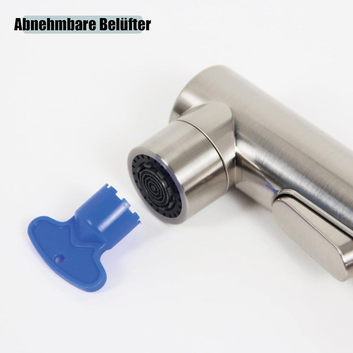 Wasserhahn Bad, SEMANEY Waschtischarmatur mit 3 Modus Brause Ausziehbar, Hochdruck Einhebelmischer M