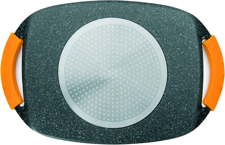 IBILI Grill PLANCHA Basic Stone 47X28,50 cm, Stainless Steel, schwarz/orange, 35 cm 47 x 29 cms, 47
