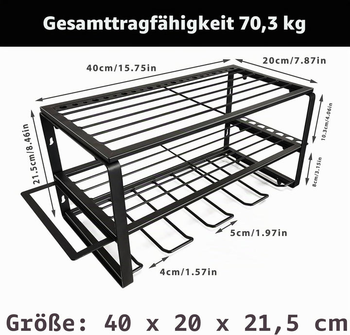 OYE Elektrowerkzeug Organizer, 4 Steckplätze Heavyduty Elektrisch Bohrer Wandmontage Aufbewahrungsre