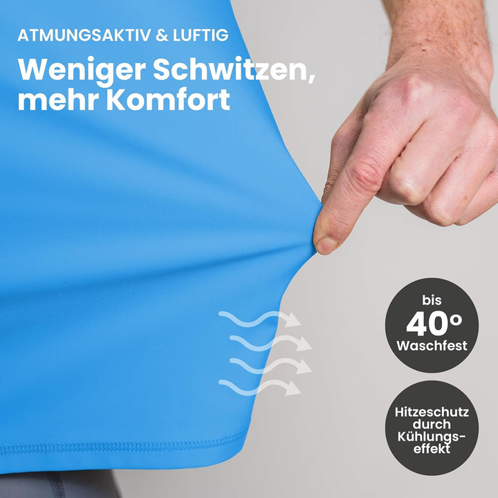 iQ-UV Shirt Herren Slim Fit – UV-Schutz Rashguard für Wassersport – Schwimmshirt für Herren aus recy