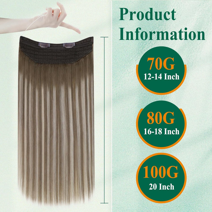 Easyouth Extensions Echthaar mit Draht Remy Haarverlangerung mit Draht 18 Zoll 80g Farbe Mittelbraun