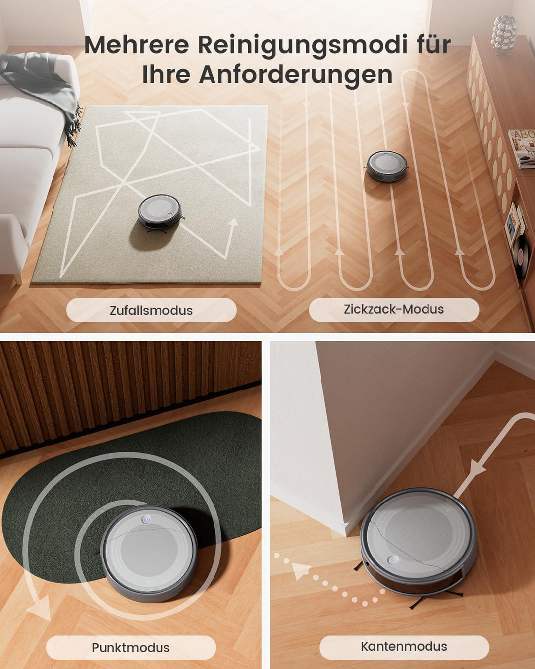 LEFANT M310 Saugroboter, Staubsauger Roboter mit 4500Pa Saugkraft, 180 Minuten Akkulaufzeit, Hindern