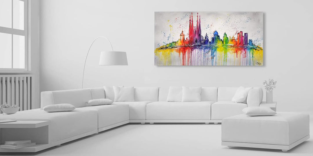 Monica Mirafiori I 100% HANDGEMALT I Gemälde Barcelona I 100x50cm | Gemälde Handgemalt | Acrylgemäld