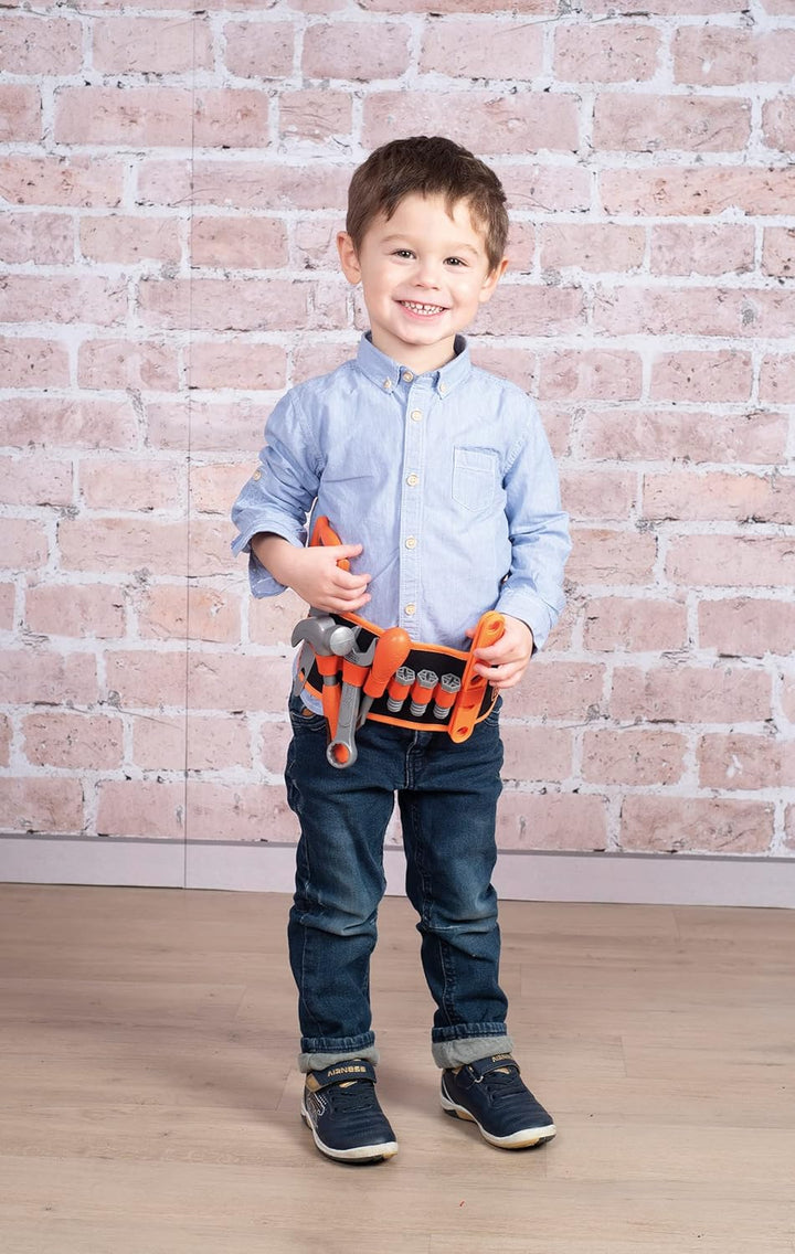 Smoby 360192 Black und Decker Werkzeug-Gürtel, Verstellbarer Gurt, 14 Zubehörteile Black & Decker We