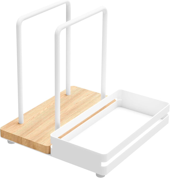 Serviettenhalter Weiss,Serviettenhalter aus Metall & Holz Serviettenspender mit Caddy für Tisch Küch