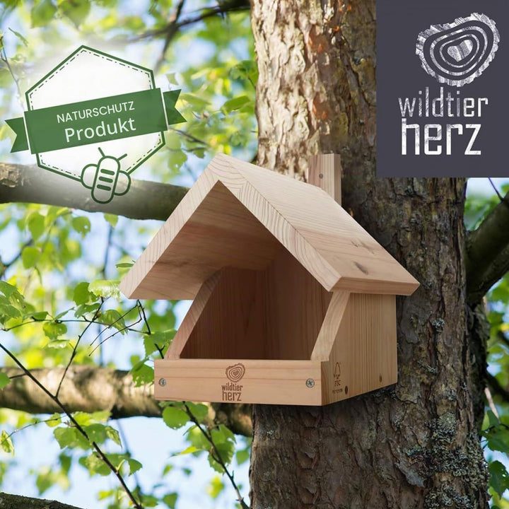 wildtier herz I Amsel Nistkasten aus verschraubtem Massiv-Holz - Wetterfest &amp; Unbehandelt, Vogelhaus