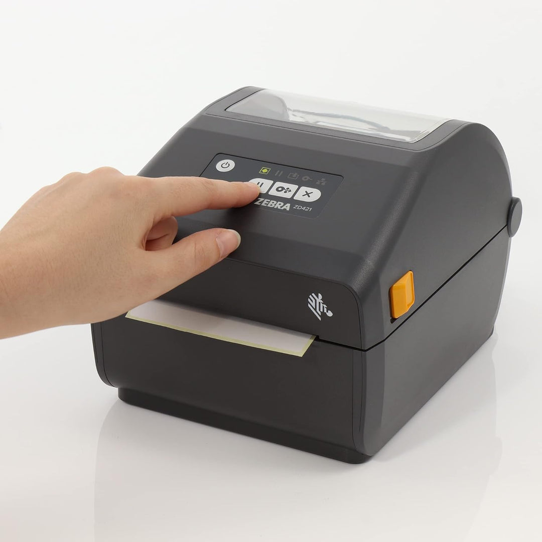 Zebra ZD421d Drucker mit Abreisskante - 203 DPI - Thermodirekt - 104 mm max. Druckbreite, BTLE, USB,