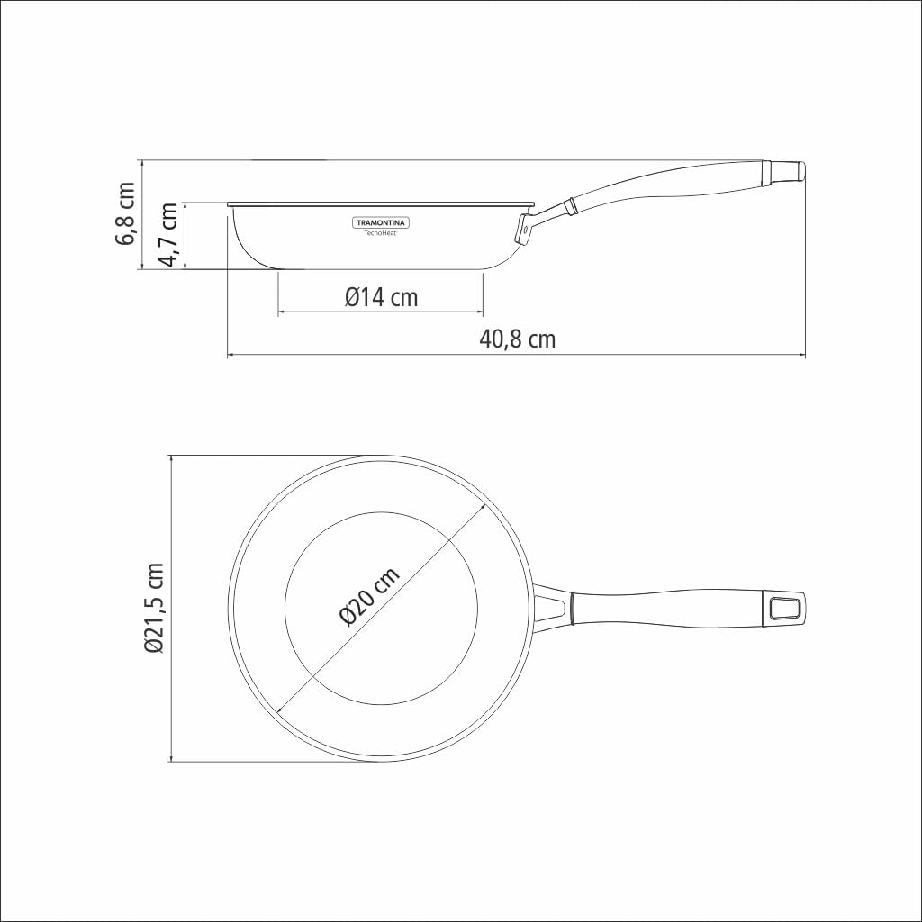 Tramontina Antihaft Bratpfanne GRANO, 18/10-Stahl, Antihaftbeschichtung, 1,2 Liter, 20 cm Mit Antiha