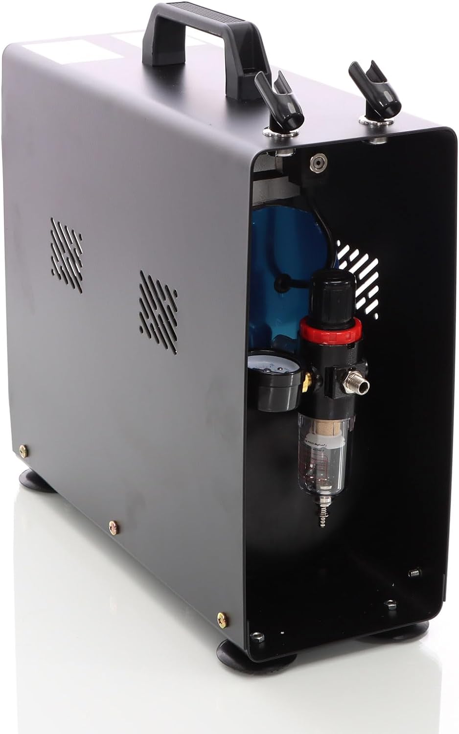 Airbrush Kompressor AS196A mit Lufttank 2 Zylinder Kolben 6 bar 2 Stufenschalter