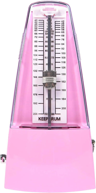 keepdrum GMPL PK mechanisches Metronom mit Glocke Taktgeber aufziehbar Rosa Pink