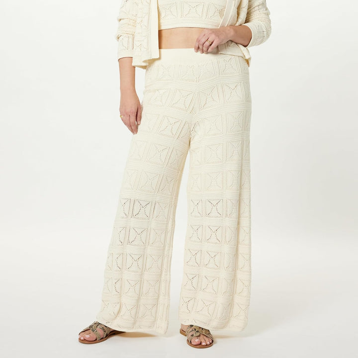 The Drop Damen Hose Diza Pull On Flare Leg Crochet Pant 5XL Grosse Grössen Birke, 5XL Grosse Grössen
