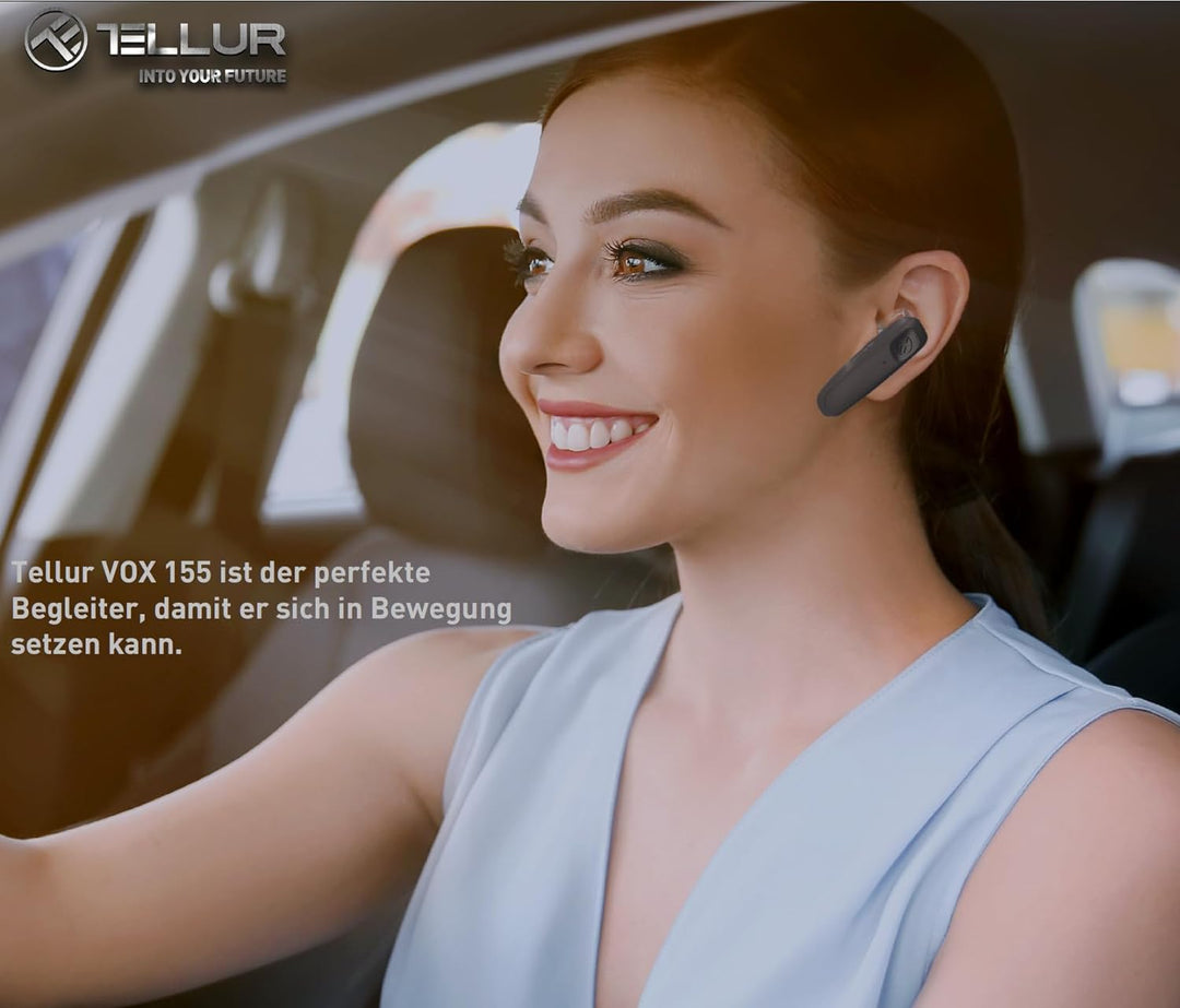 TELLUR VOX 155 Headset Bluetooth Handy, Headset für Handys USB-C, Multipoint-Zwei verbundene Geräte