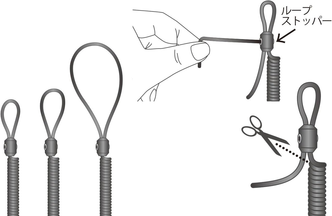 Daiichiseiko Sicherheitsschnur L mit 2 Carabiner und Magnethalter Holder MG 5000