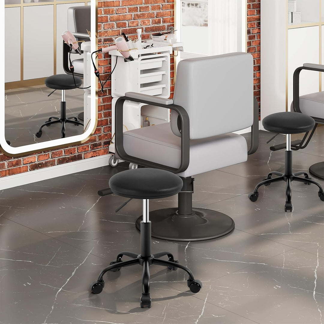 EUGAD Rollhocker höhenverstellbar, Drehhocker mit Rollen, runder Hocker 360° drehbar, Bürohocker für
