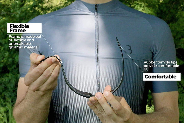 BBB Fahrrad Sportbrille mit Leseteil für Weitsichtige +2.0 Schwarz Glanz Impress Reader BSG-59 +2.5,