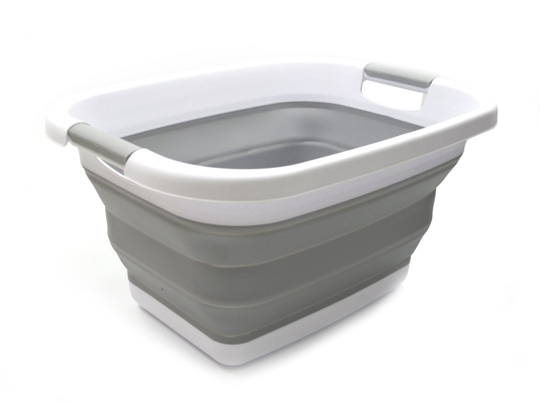 SAMMART 25L Zusammenklappbarer Wäschekorb / -wanne - faltbarer Aufbewahrungsbehälter/Organizer - tra