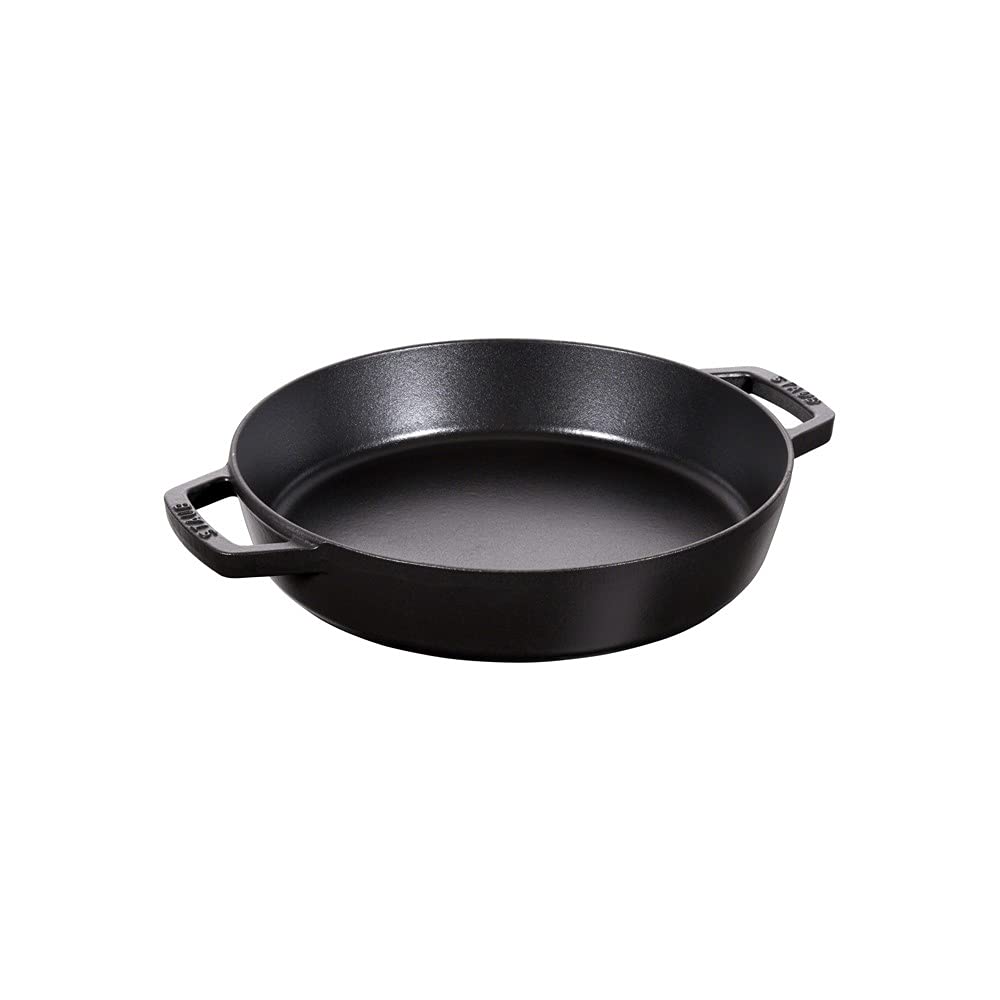 Staub Bratpfanne mit zwei Griffen, Induktionsgeeignet, Gusseisen, Schwarz, 20 cm, 1 Einheiten 20 cm