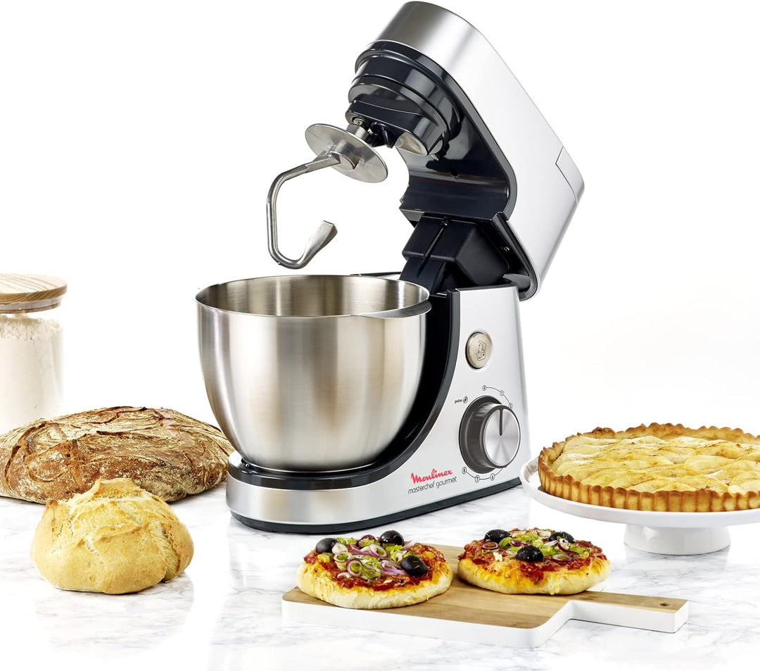 Moulinex Küchenmaschine, 1100 W, Backset, Mixer, Gemüseschneider mit Zubehör für Mazedonien, Fleisch