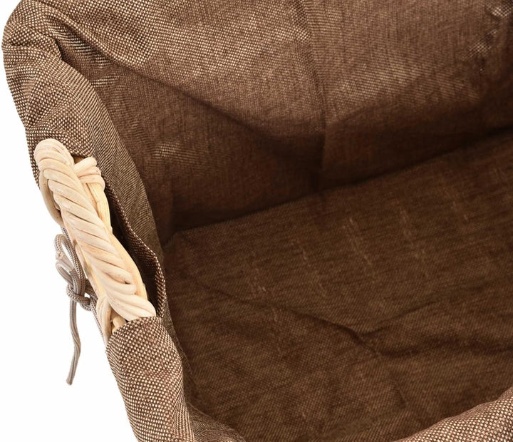 Stabiler Kaminholzkorb Flechtkorb mit Inlett Roll Holzkorb Rollkorb Natur-Rattan(Hell Natur mit Roll