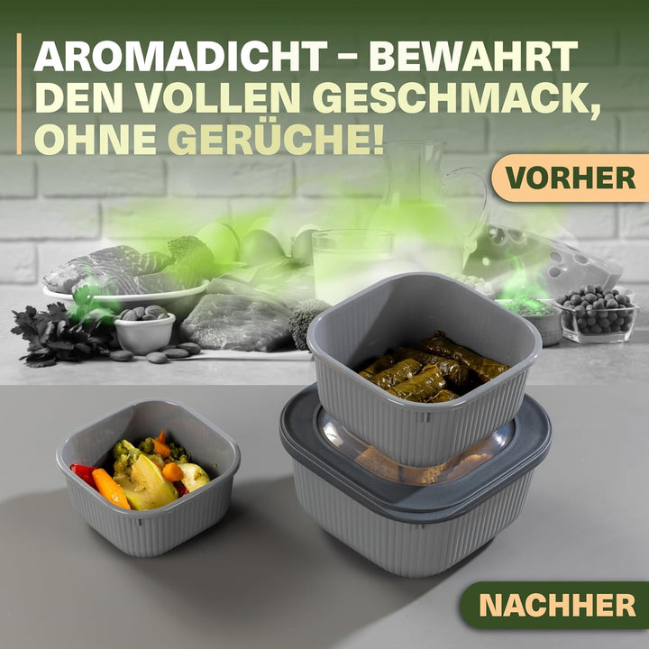 Viwares Frischhaltedosen im 9er Set mit transparentem Ventildeckel, Aufbewahrungsbehälter, Küche, st