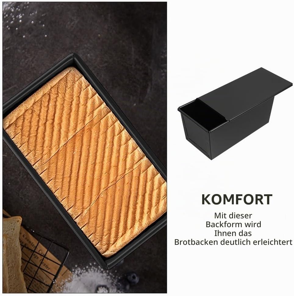 Toastbrot Backform Mit Deckel Loaf Pan with Lid VICASKY Brotbackform mit Extra hohe Kastenform, Toas