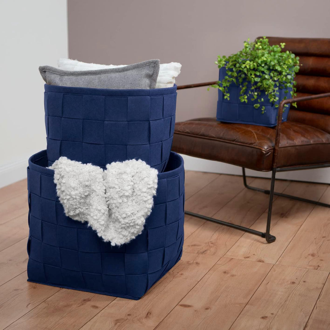 Filz-Aufbewahrungskorb mit Griff 35x25x25cm | Ideal zur Aufbewahrung von Kaminholz &amp; Zeitschriften |