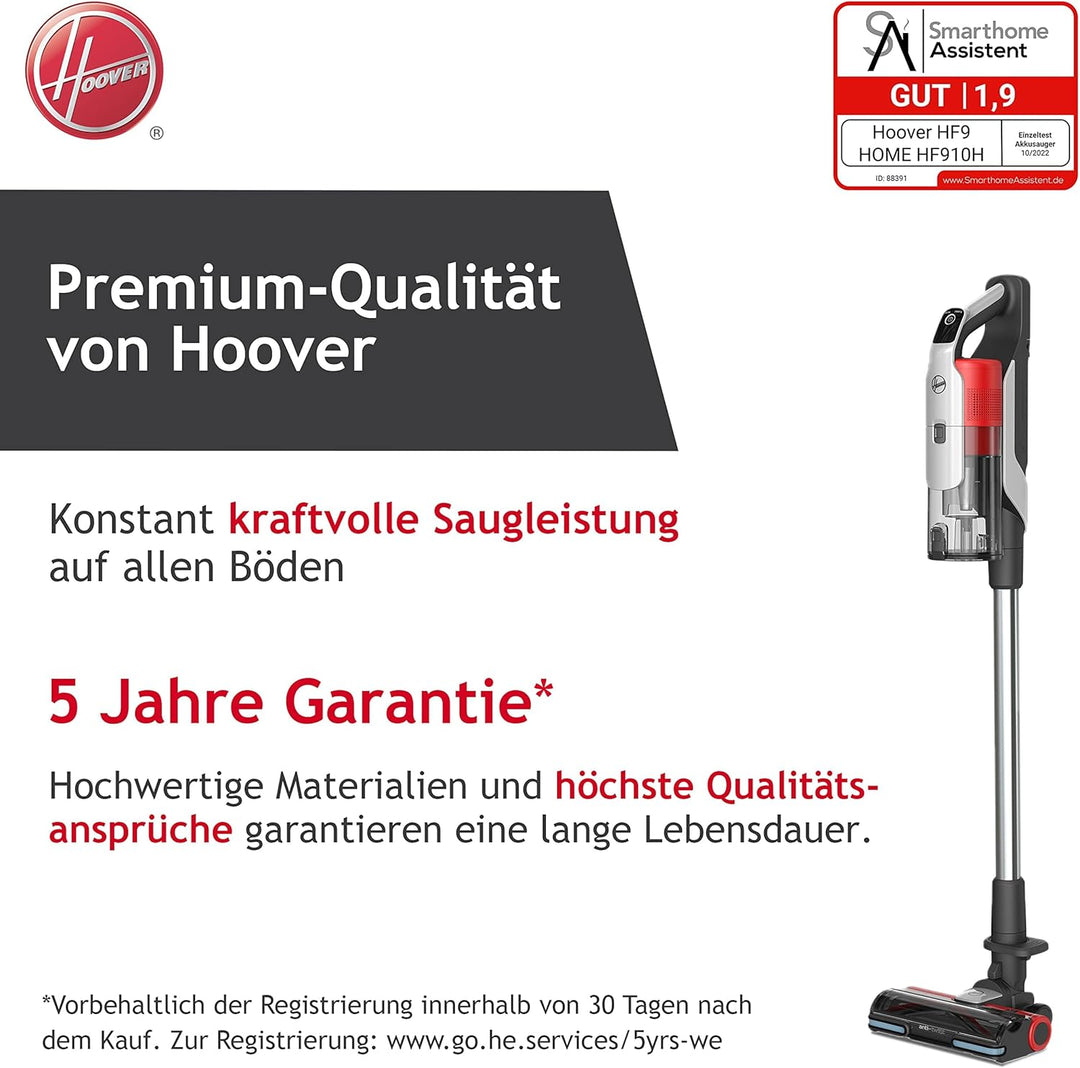 Hoover Akku-Staubsauger HF9 Home I Bis zu 120 m² mit nur Einer Akkuladung I Leistungsstarker Staubsa