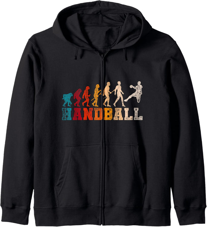 Vintage Handball Evolution Spruch Handballer Handballspieler Kapuzenjacke