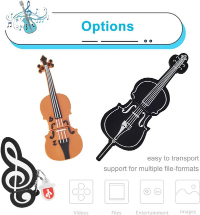 32GB*5 USB-Stick USB-Flash-Laufwerk Noten/Klavier/Saxophon/Violine/Cello, Memory Stick Cartoon Speic