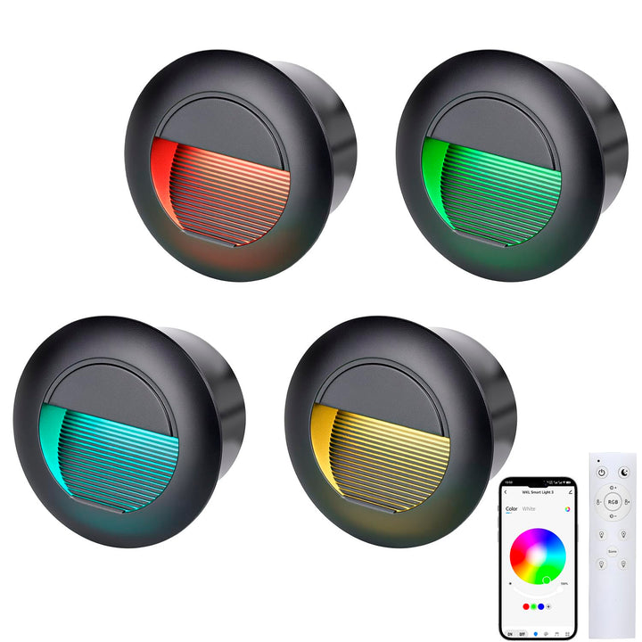 Treppenbeleuchtung aussen RGB warmweiss kaltweiss Bluetooth 1.5W 65mm(Nicht die Standardgrösse 60mm)