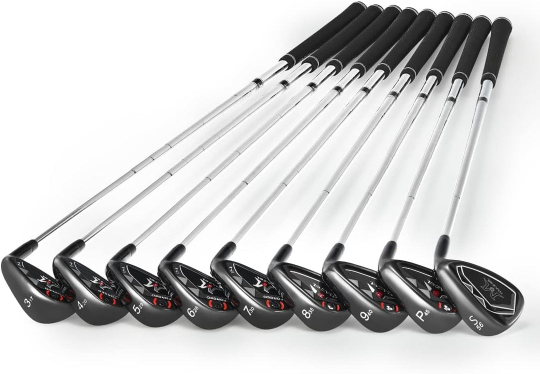 MAZEL Golf Forged Iron Set 9 Pieces, Premium Iron Club 3,4,5,6,7,8,9, P, S for Men Right-Handed, CNC