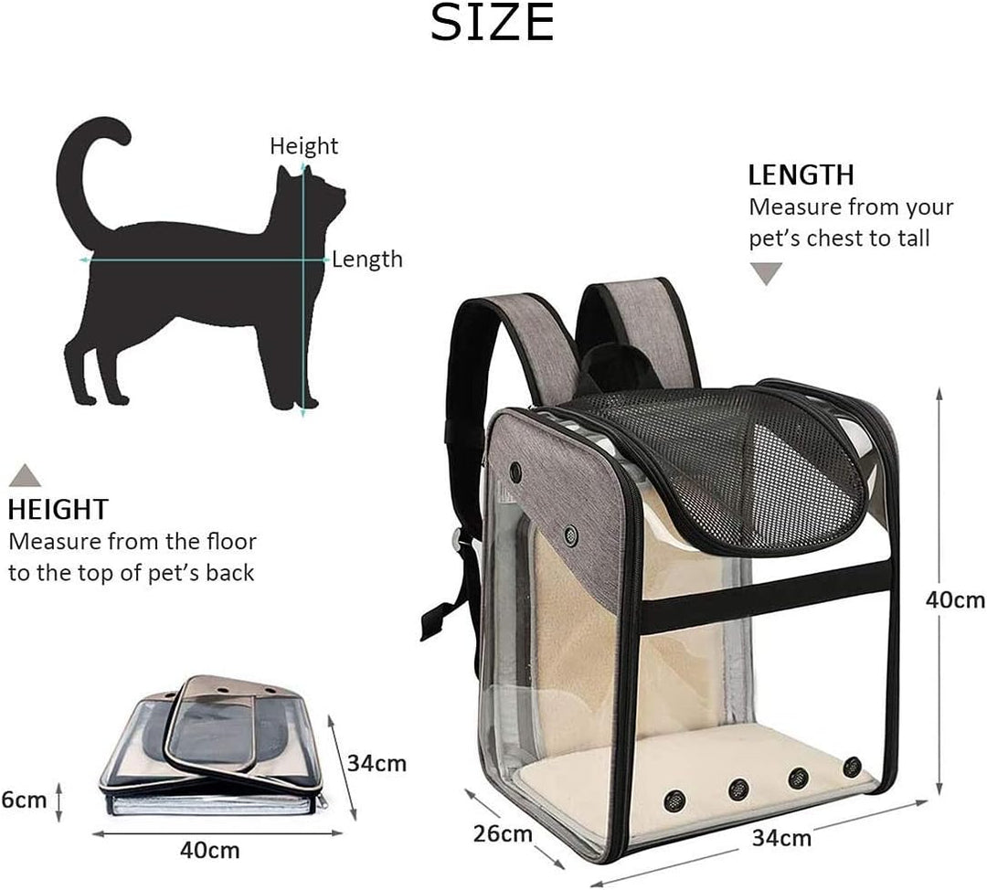 Transporttasche Rucksack Haustiere Hunde Katzen 10kg, Erweiterbare Grosse Tragbare Katzenrucksack Hu