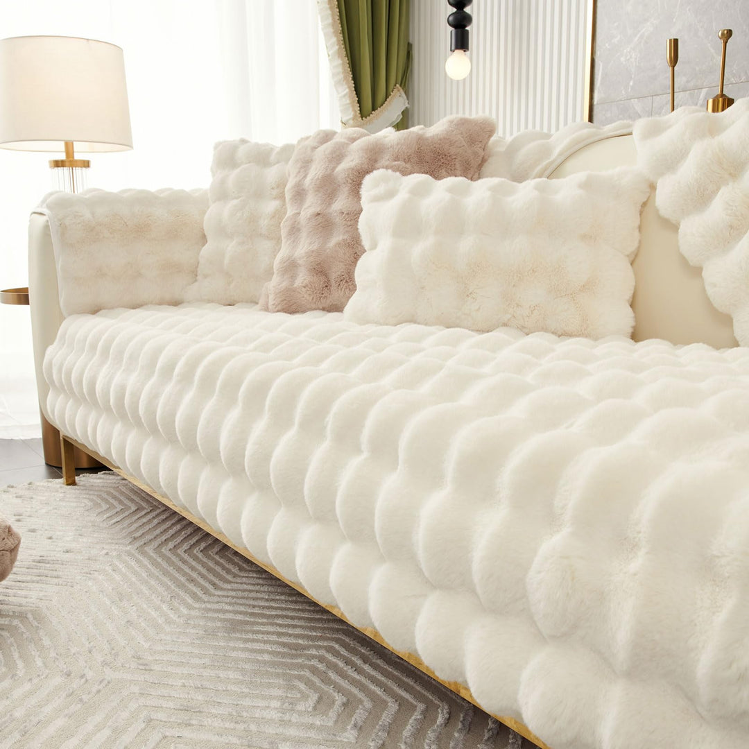 Weiche Plüsch Sofabezug Waschbar - Neue Rutschfeste Sofa überzug 1 2 3 4 Sitzer Couch überzug für Se