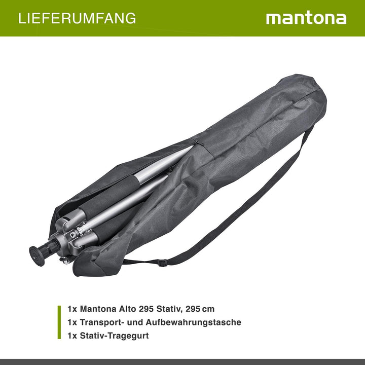 Mantona Alto 295 Stativ mit Kurbelsäule 295cm Alto 295 - 295cm, Alto 295 - 295cm