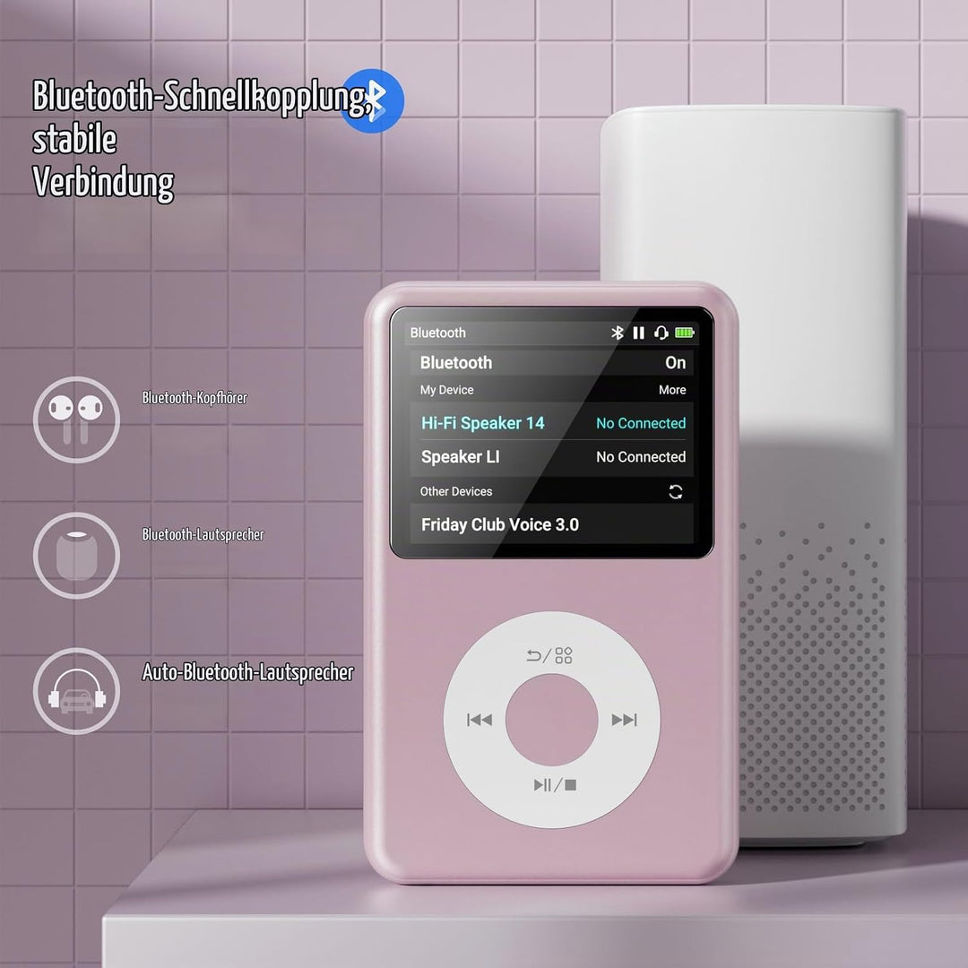 Innioasis Y1 MP3 Player - Zeitlose Klasse: 128 GB, Bluetooth, Video-Player, Hörbücher, FM-Radio und