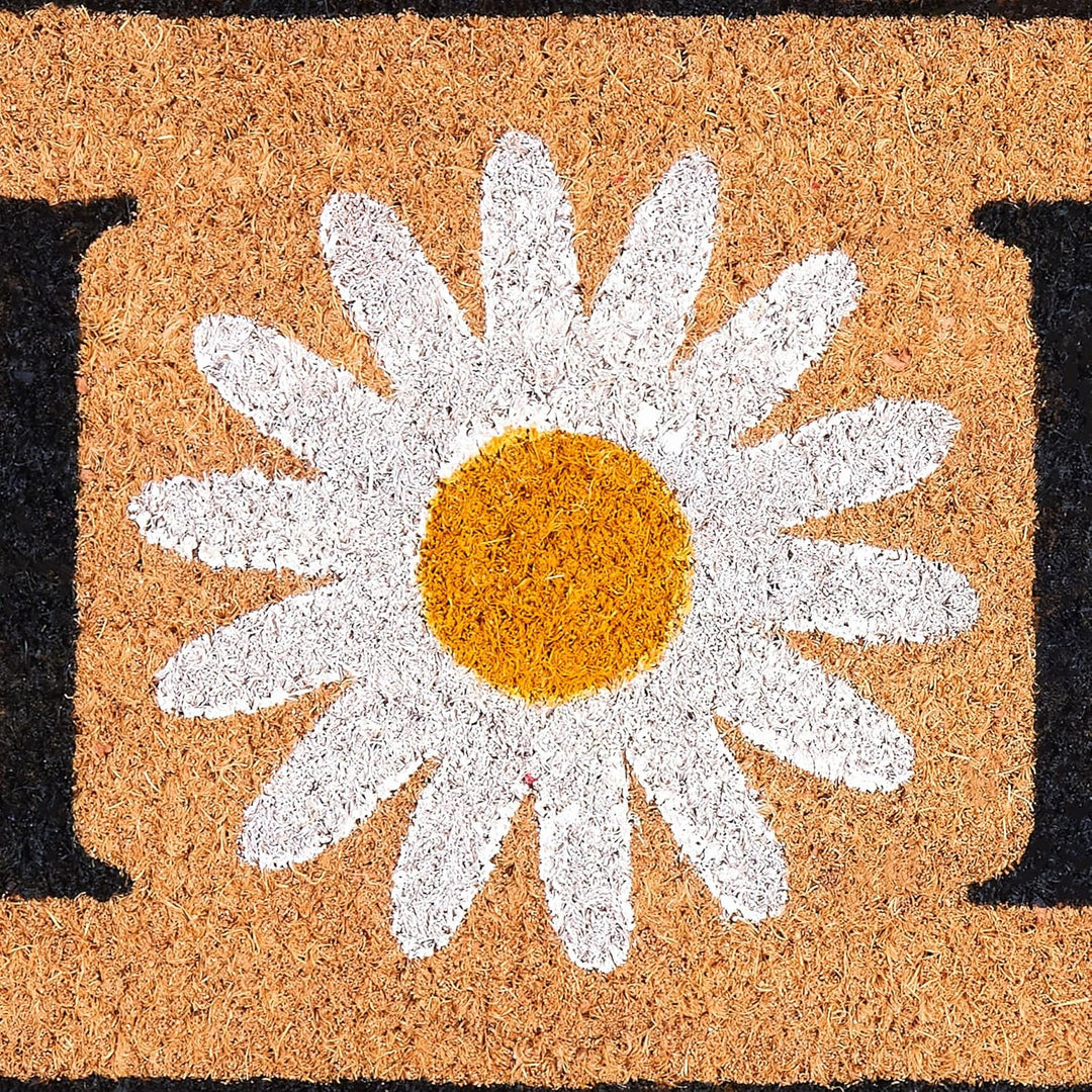 BRUBAKER Fussmatte für Aussen und Innen - Home mit Gänseblümchen - 45 x 75 cm Schmutzfangmatte aus K