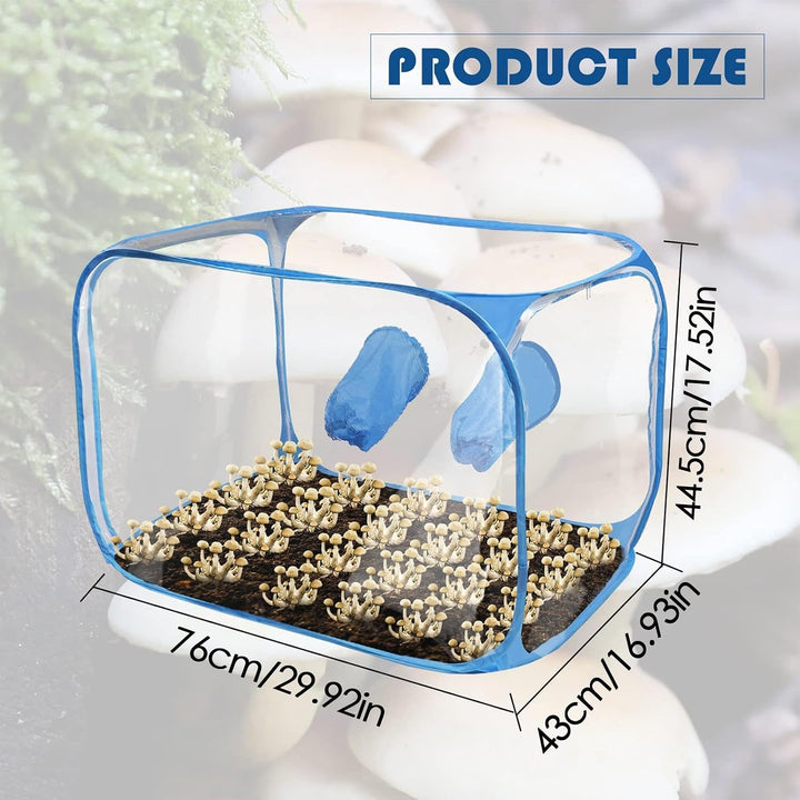 Pilz-Anzuchtbox Aufklappbares faltbares belüftetes Anbauhaus | 76 x 43 x 44,5 cm Pilzbox Geeignet Fü