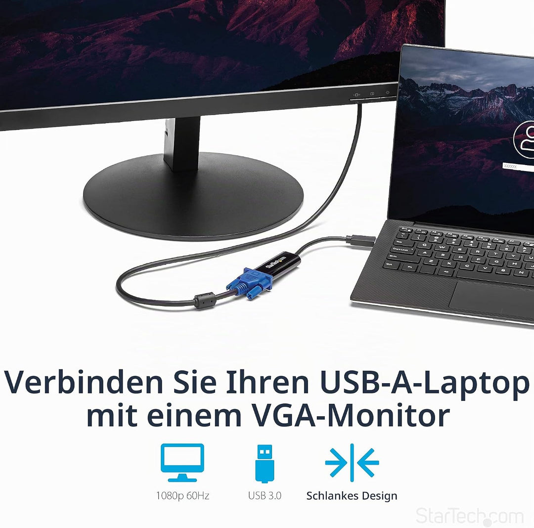 StarTech.com USB 3.0 auf VGA Adapter - Schlankes Design - 1920x1200 Bildauflösung - Externe Video un
