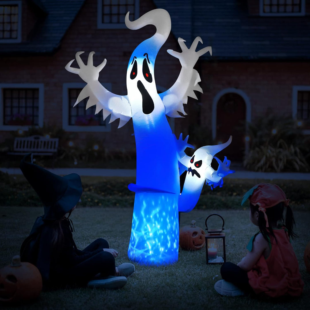 Moxled Halloween Aufblasbar Deko Outdoor, 2,4M Halloween Terrible Geist Aufblasbare Ghosts Dekoratio