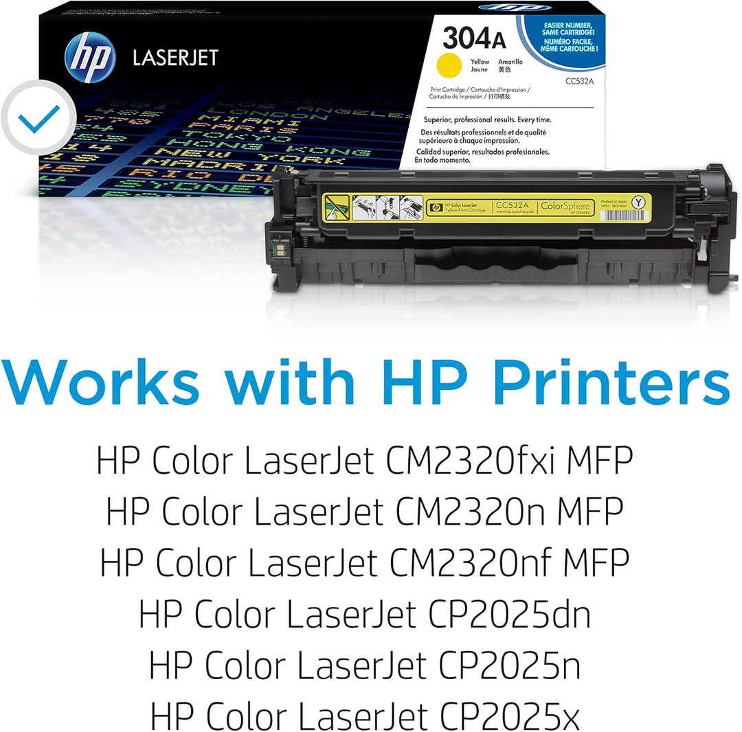HP 304A (CC532A) Gelb Original Toner für HP Color LaserJet CP2025, CM2320 Standard gelb, Standard ge