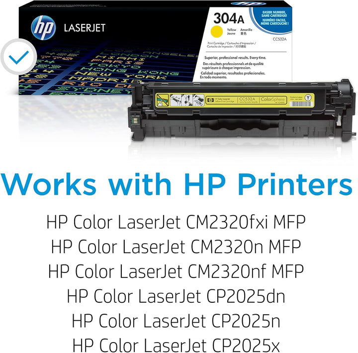 HP 304A (CC532A) Gelb Original Toner für HP Color LaserJet CP2025, CM2320 Standard gelb, Standard ge
