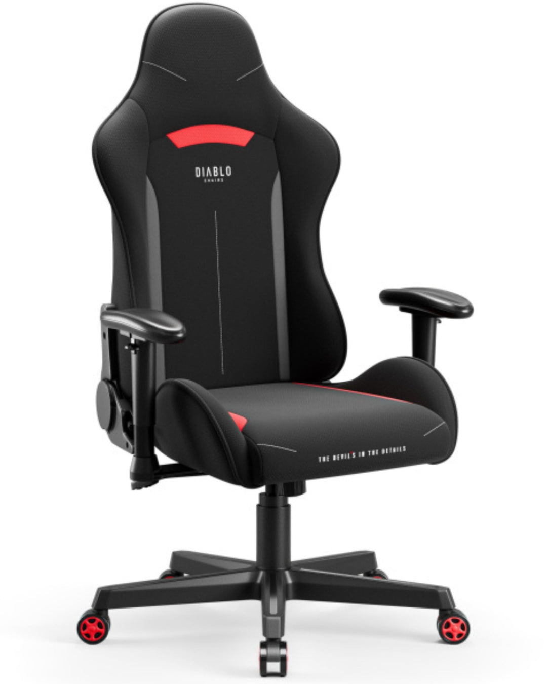 Diablo Gamer Stuhl Stoff | Gaming Stuhl Ergonomisch mit Stoffbezug, Verstellbare Armlehnen, Kippmech