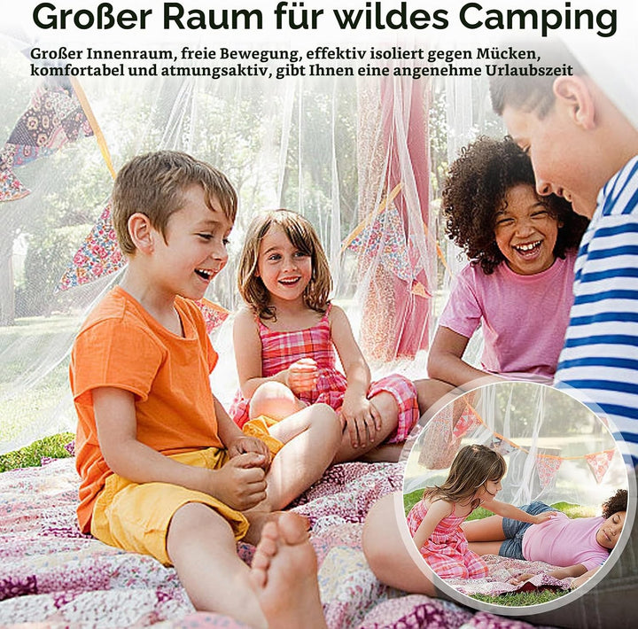 Moskitonetz Bett, 220 x 210 x 200 cm Grosses Moskitonetz mückennetz Bett Fliegennetz Outdoor für Dop