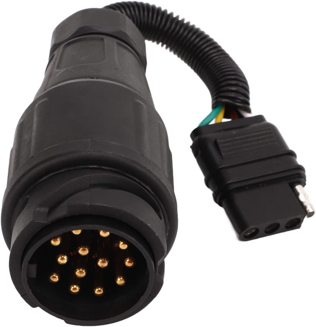 Aramox Trailer Connector, Trailer Plug Adapter EU 13 Way Round to US 4 Way Flat Trailer Connector Co
