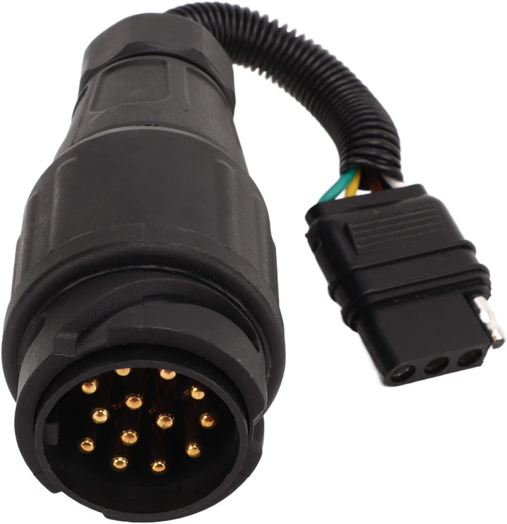 Aramox Trailer Connector, Trailer Plug Adapter EU 13 Way Round to US 4 Way Flat Trailer Connector Co