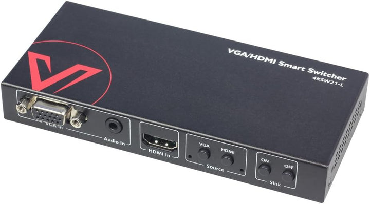 HDMI+VGA to HDMI Switcher 2x1, 4K 60Hz VGA/HDMI Auto Switch, VGA Prior Switching, Dolby/DTS, PCM7.1,